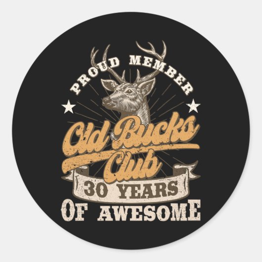 ハンター30歳オールドバックスクラブ男性30歳 ラウンドシール (正面)