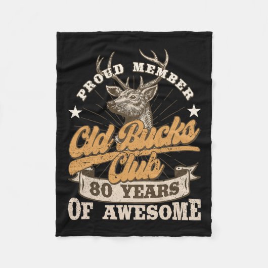 ハンター80誕生日オールドバックスクラブ80年Aw フリースブランケット (正面)