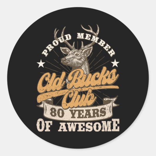 ハンター80誕生日オールドバックスクラブ80年Aw ラウンドシール (正面)