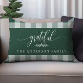 ハンター&ホワイトバッファローチェック感謝パーソナライズされた ランバークッション