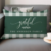 ハンター&ホワイトバッファローチェック感謝パーソナライズされた ランバークッション