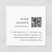 ハンター |最小限モダンのQRコード スクエア名刺 (裏面)