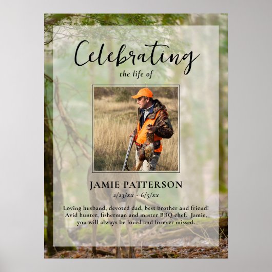 ハンター、狩猟、人生の祝い、葬儀の写真 ポスター (正面)