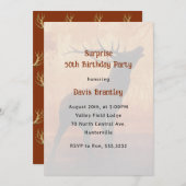 ハンター〔雄ジカの〕枝角ディアバースデーパーティー招待 招待状 (正面/裏面)