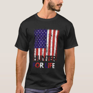 ハンターfor Life Hunterアメリカ国旗の国漁師R Tシャツ