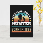 ハンタ生まれ1992年30歳の誕生日狩り犬ギフト カード (黄色い花)