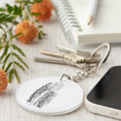 ハンチウッドレンガとタイルのヌネートンキーリング キーホルダー (正面右)