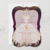 ハンチネラ シャンパンゴールド グリッタードレス DIY カラー 招待状 (裏面)