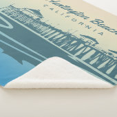 ハンチングトンビーチ桟橋、カリフォルニア-カスタムなイラストレーション シェルパブランケット (3/4)