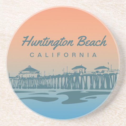 ハンチングトンビーチ桟橋、カリフォルニア-カスタム設計して下さい コースター (正面)