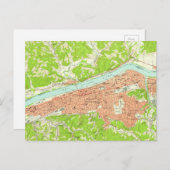 ハンチントンウェストバージニアのヴィンテージの地図(1957年) ポストカード (正面/裏面)