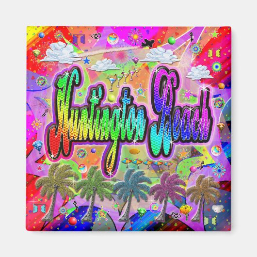 ハンチントンビーチビスタ表現マグネット マグネット (正面)