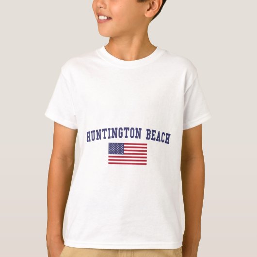ハンチントンビーチ米国国旗 Tシャツ (正面)