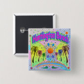 ハンチントンビーチ落ち着き願望ボタン 缶バッジ (正面&裏面)