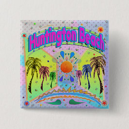 ハンチントンビーチ落ち着き願望ボタン 缶バッジ