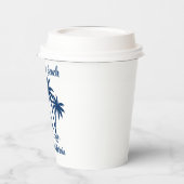 ハンチントンモダンビーチカリフォルニアダークブルー 紙コップ (左)