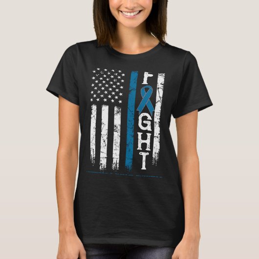ハンチントン病士米国国旗 Tシャツ (正面)