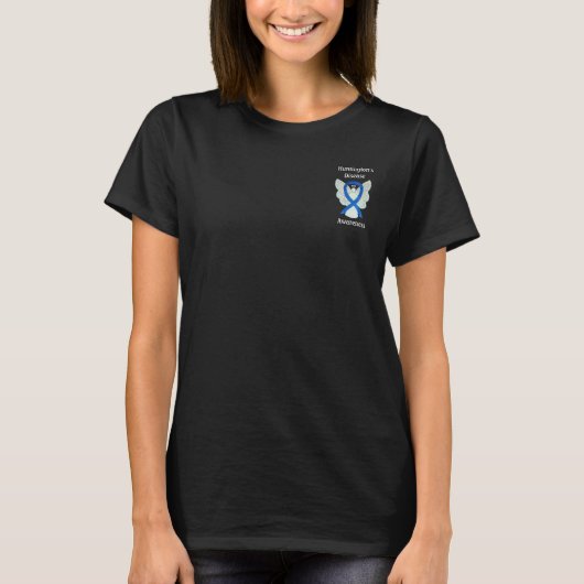 ハンチントン病認識度リボンエンジェルシャツ Tシャツ (正面)
