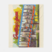 ハンツビルアラバマヴィンテージ大レターポストカード フリースブランケット (正面)