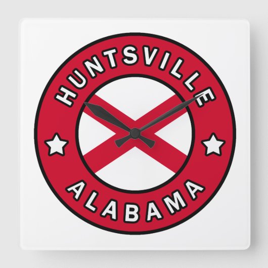 ハンツビルアラバマ スクエア壁時計 (正面)