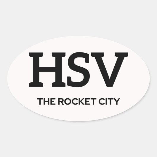 ハンツビルIATAステッカー1 楕円形シール (正面)