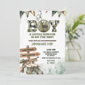 ハンティングカモボーイのベビーシャワー 招待状 (スタンド正面)