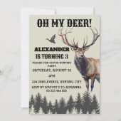 ハンティングカモ シカ キッズ＆メンズ バースデー インビテーション (正面)