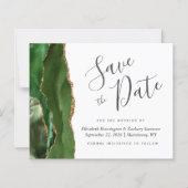 ハンティンググリーンのゴールドアゲートの節約Save the Date (正面)