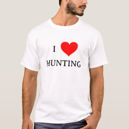 ハンティング好きのユニセックスTシャツ 私はハンティングが好き❤ Tシャツ