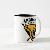 ハンティング用　大型　ハンター用エルクの頭蓋骨　大きな鹿の角　鹿狩り ツートーンマグカップ (正面右)