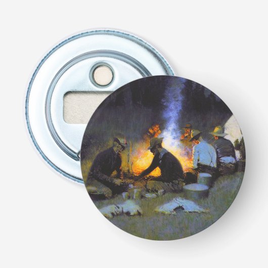 ハンティング・ディナーの絵 フレデリック・レミントン ラスティック 栓抜き (正面)