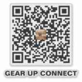 ハンティングQRコードステッカー – ギアアップして接続 シール (正面)