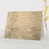 ハンティントンのWVのヴィンテージの地図 カード (黄色い花)