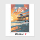 ハンティントンビーチカリフォルニアトラベルアートヴィンテージ シール (シート)