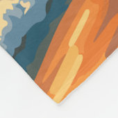 ハンティントンビーチカリフォルニアトラベルアートヴィンテージ フリースブランケット (角)