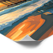 ハンティントンビーチカリフォルニアトラベルアートヴィンテージ ポスター (角)