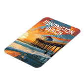 ハンティントンビーチカリフォルニアトラベルアートヴィンテージ マグネット (左側)