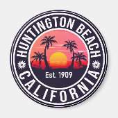 ハンティントンビーチカリフォルニアレトロサンセットデミディーズ マグネット (正面)