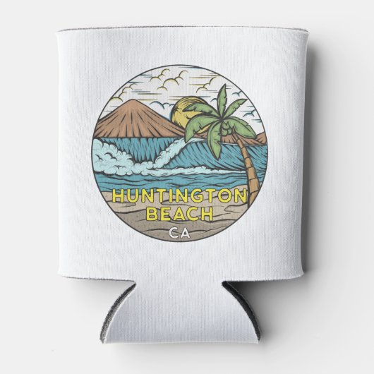 ハンティントンビーチカリフォルニアヴィンテージ 缶クーラー (正面)