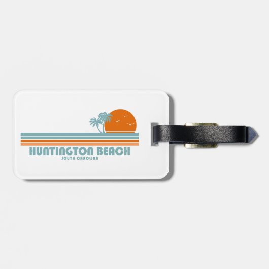 ハンティントンビーチサウスカロライナSun Palm Trees ラゲッジタグ (裏面横)