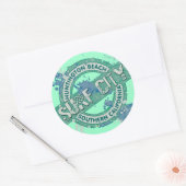 ハンティントンビーチサザンカリフォルニアサーフシティ ラウンドシール (封筒)