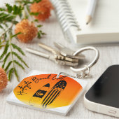 ハンティントンビーチサーフボードアンドサンセット キーホルダー (正面右)