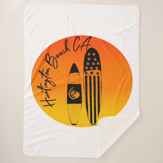ハンティントンビーチサーフボードアンドサンセット シェルパブランケット (正面)