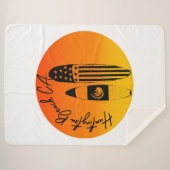 ハンティントンビーチサーフボードアンドサンセット シェルパブランケット (正面(横))