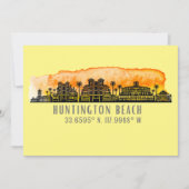 ハンティントンビーチシティシルエットグリーティング カード (正面)