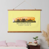 ハンティントンビーチシティシルエット 吊り下げ型タペストリー (寝室)