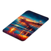 ハンティントンビーチピアカリフォルニアサンセット絵を描ズ マグネット (左側)