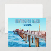 ハンティントンビーチピアカリフォルニアヴィンテージフラットカード (正面/裏面)