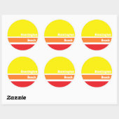 ハンティントンビーチレトロステッカー ラウンドシール (シート)