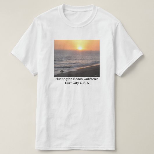 ハンティントンビーチ「サーフシティUSA」 Tシャツ (デザイン正面)
